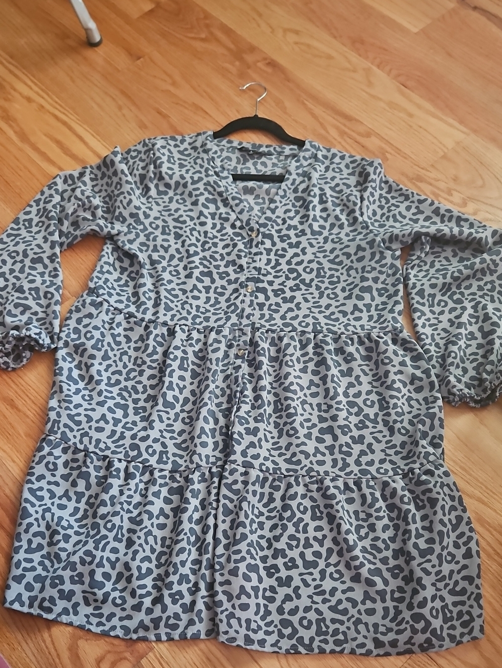 Simply Southern Gray Leopard Print Dress